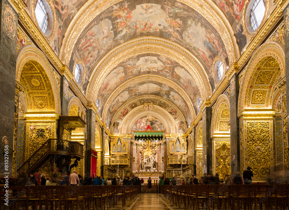 Obraz na płótnie St John's Co-Cathedral in Valletta in Malta, w salonie