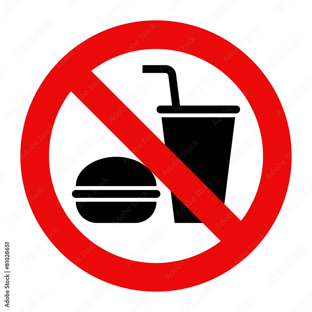 No eating and no drinks allowed - obrazy, fototapety, plakaty 