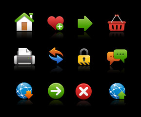 Wall Mural - web site icon set - black background