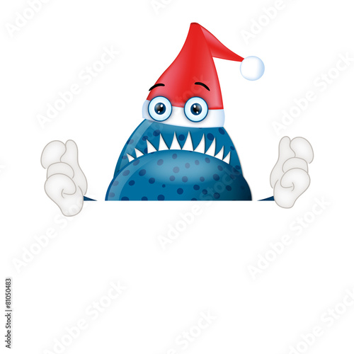 Fotografie, Obraz Monster Garry with santa clause hat christmas advertising space