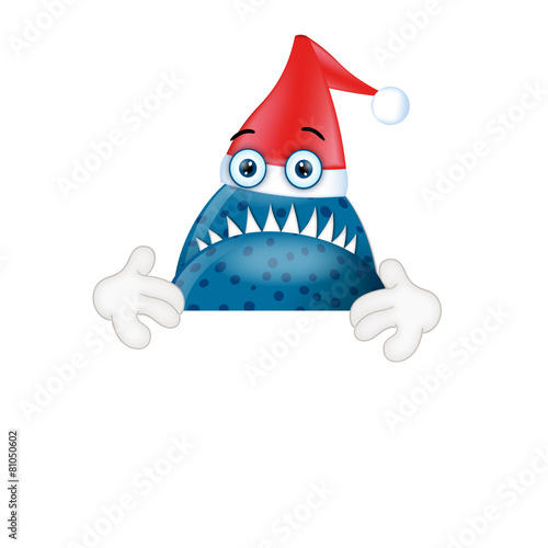 Fotografie, Obraz Monster Garry with santa clause hat christmas advertising space