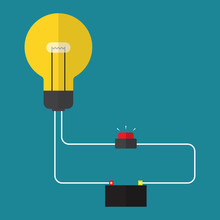 Circuit. Concept Of Power Switch. Flat Design