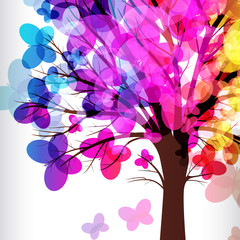 Wall Mural - tree with branches made of colorful elements.
