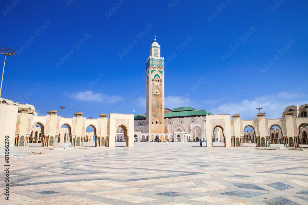 beautiful  mosque Hassan second, Casablanca, Morocco - obrazy, fototapety, plakaty 