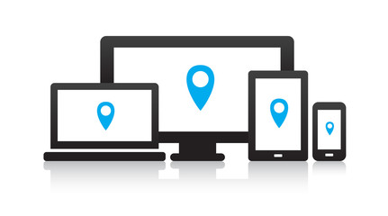 Wall Mural - multi-device location icons