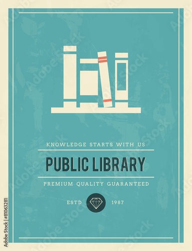 Dekoracja na wymiar  vintage-plakat-do-biblioteki-publicznej