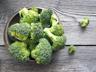 Overhead shot of fresh broccoli