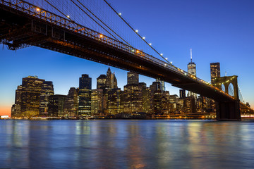 Poster - New York City Manhattan Brooklyn Bridge skyline