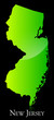 New Jersey green shiny map