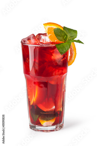 Fotomural Glasses of fruit drinks with ice cubes
