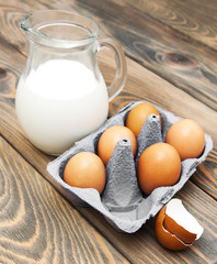 Canvas Print - Eggs and milk