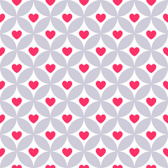 Wall Mural - heart shape vector seamless pattern. pink color