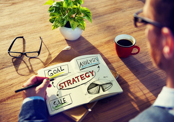 Canvas Print - Businessman Strategy Goal Analysis Sale Planning Concept