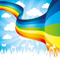 Wall Mural - Vector illustration. Rainbow.