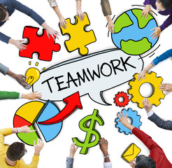 Canvas Print - Group Team Collaboration Togetherness Teamwork Concept