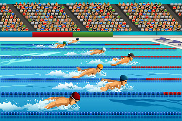 Sticker - Swimming competition