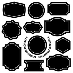 Vector badges, emblems and insignias shapes set