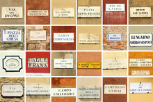 Italian Street Names Signs Collage