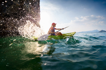 Wall Mural - Woman with the kayak