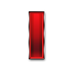 Canvas Print - Metal letter I in red