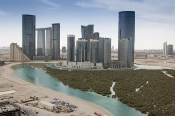Fototapete - Vue d'Abu Dhabi et mangrove