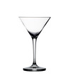 Empty martini glass isolated on the white .