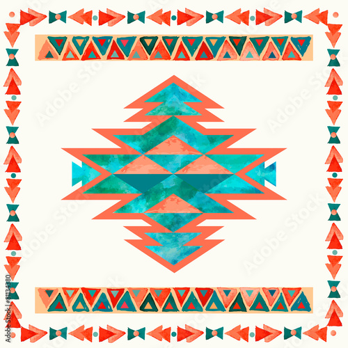 Obraz na płótnie canvas trzyczęściowy "tryptyk" Navajo aztec tekstylny wzór inspiracji. 