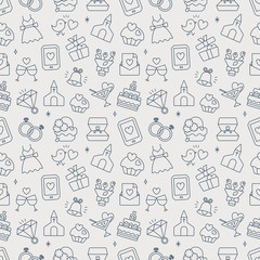 Wall Mural - wedding line pattern icon