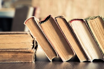 Poster - Book. Old books in the Library