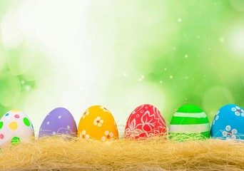 Canvas Print - Easter. The colorful painted Easter eggs