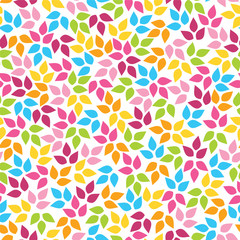 Wall Mural - Colorful blue pink yellow floral pattern