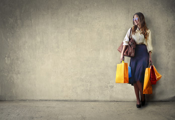 Girl carrying shopping bags