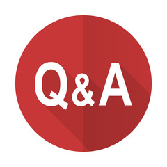 Poster - question answer red flat icon