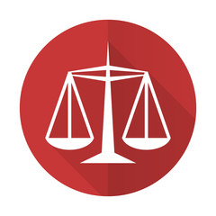 Poster - justice red flat icon law sign