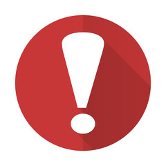 Fototapete - exclamation sign red flat icon warning sign