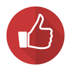 Poster - like red flat icon thumb up sign