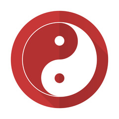Poster - ying yang red flat icon