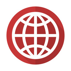 Fototapete - earth red flat icon