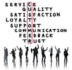 Poster - Customer Service Quality Satisfaction Crossword Puzzle Concept