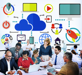 Wall Mural - Cloud Computing Network Online Internet Storage Concept