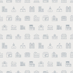 Wall Mural - Building line icon pattern set