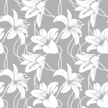 Vector Lilly Seamless Pattern