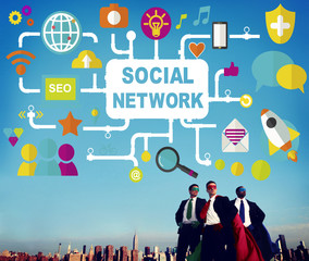 Wall Mural - Social Network Internet Online Society Connecting Social Concept