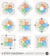 Wall Mural - Linear line Graphic design Elements Infographic Template for c