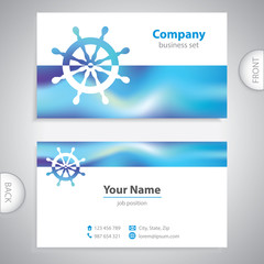 Wall Mural - business card - business card - steering wheel rudder