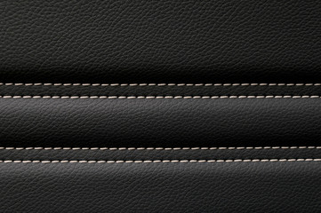 Leather background. Modern business car interior detail.