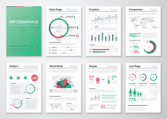 Aufkleber - Big set of infographic vector elements in flat business style