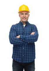 Sticker - smiling male builder or manual worker in helmet