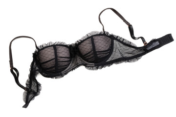 Female black lace bra.