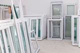 Fototapeta  - Set of PVC Windows in a Factory Interrior
